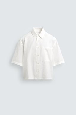 CAMISA BOXY FIT BOLSILLO / Blanco - Zara фото 7