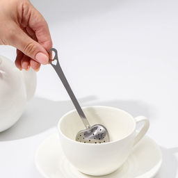 Цена за 2 шт. Ситечко для чая Доляна Сердце, 14.5?4 см, нержавеющая сталь, серебристое