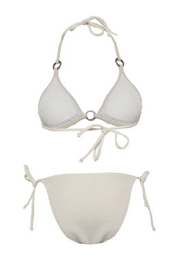 TRENDYOLMILLA Bej Ucgen Aksesuarl? Simli Dokulu Regular Bikini Tak?m? TBESS25BT00014  фото 10