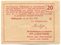 Банкнота 20 геллеров 1920 года Австрия  Фёлькермаркт(нотгельд)