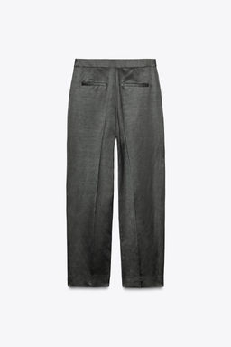 SATIN LINEN BLEND TROUSERS ZW COLLECTION - Zara фото 6