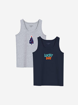 Bisiklet Yaka Erkek ?ocuk Atlet 2li