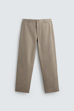 TEXTURED STRAIGHT-LEG TROUSERS