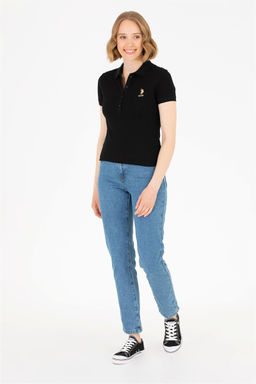 U. S. Polo Assn Женская черная базовая футболка с воротником-поло - U.s. polo assn фото 11