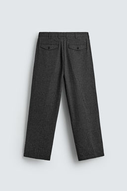 RELAXED FIT PINSTRIPED TROUSERS - Zara фото 8