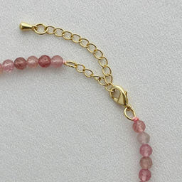 Бусы из Клубничного кварца огранка 45 см +