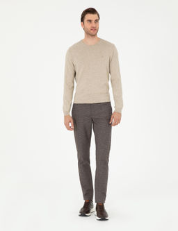 Kahverengi Slim Fit Kanvas Pantolon