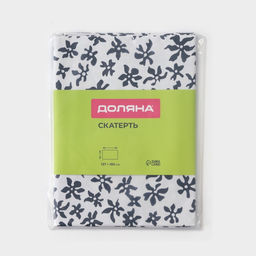 Скатерть на стол Доляна, 137×180 см, чёрно-белая