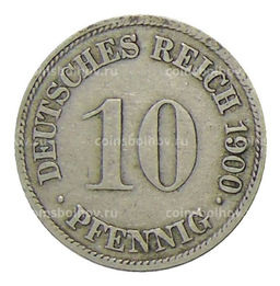 Монета 10 пфеннигов 1900 года G Германия