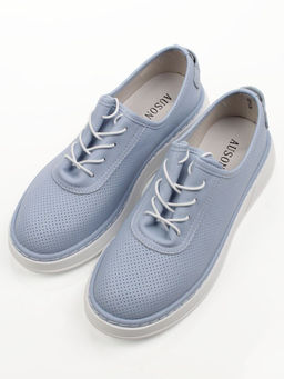 03-YH287-8 LT. BLUE Полуботинки летние женские (натуральная кожа)