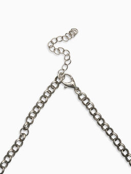 Цепь с подвесками "Вишня", 40+удл, цвет красный в серебре