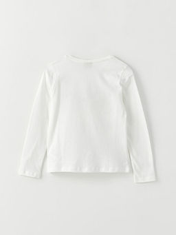 Bisiklet Yaka Nak?? Detayl? Uzun Kollu K?z ?ocuk Ti??rt - Waikiki фото 2