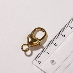 Замок карабин Сердечко, гладкое, 3 шт. 14?26 мм, цвет золото