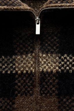 CHECKED KNIT BOMBER JACKET - Zara фото 6