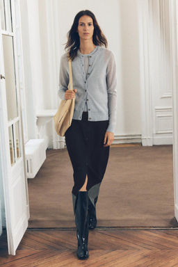 FINE KNIT WOOL AND ALPACA BLEND CARDIGAN