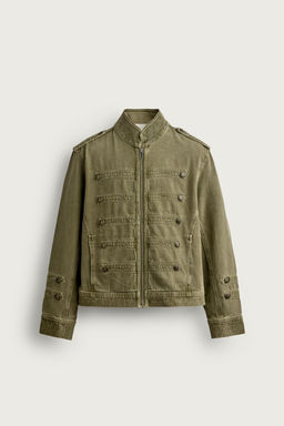 CHAQUETA DENIM CROPPED FIT BOTONES / Khaki - Zara фото 7