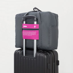 Сумка дорожная на молнии, складная в косметичку, наружный карман, цвет серый/розовый - Simaland фото 6