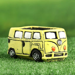 Горшок для цветов «Автобус», 300 мл, 13×7.5×6.4 см, керамика, жёлтый