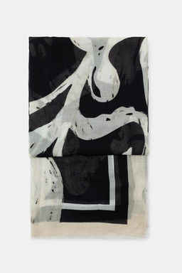 PA?UELO ESTAMPADO FLORAL MEZCLA MODAL / Negro - Zara фото 3