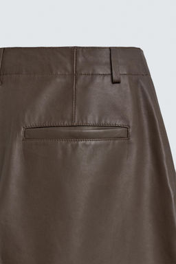PANTAL?N BALLOON FIT PIEL / Marr?n - Zara фото 9