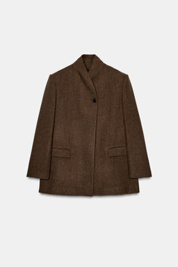 HERRINGBONE WOOL BLEND BLAZER ZW COLLECTION - Zara фото 2