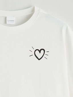 Bisiklet Yaka Bask?l? K?z ?ocuk Pijama Tak?m?