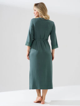 Халат Оптима Флирт из вискозы и лайкры зеленый  фото 5