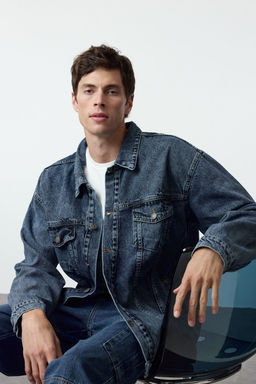 TRENDYOL MAN Ac?k Mavi Regular Ac?k Mavi Erkek Oversize Denim Kot Ceket TMNAW23CE00037 - Trendyolmilla фото 2