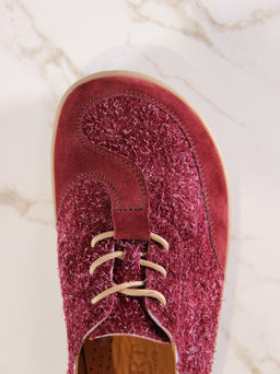 Босоногие туфли 188.natabr.Бордовый джангл+бордовая замша