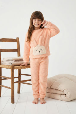 Pembe Mini Me Pelus Orme K?z Cocuk Pijama Tak?m? TKDAW26PT00014 - Trendyolmilla фото 12