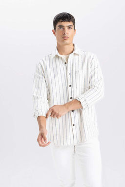 Полосатая рубашка Lumberjack с длинным рукавом стандартного кроя - Defacto фото 3