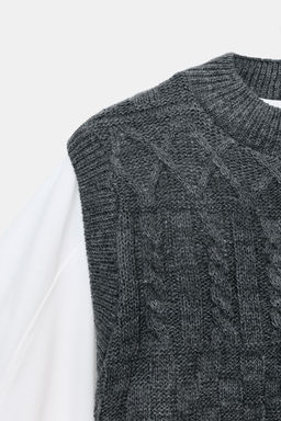 CONTRAST WAISTCOAT T-SHIRT - Zara фото 5