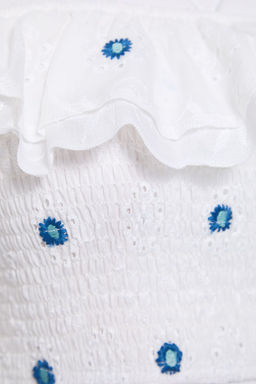 Beyaz F?rf?r Detayl? Brode Kumas Crop Dokuma Bluz TWOSS25BZ00154 - Trendyolmilla фото 8