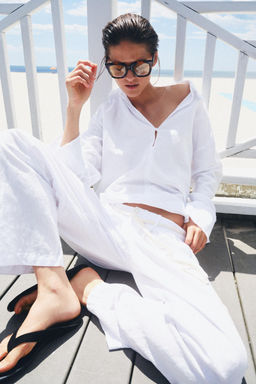 PANTAL?N CON LINO ZW COLLECTION / Blanco