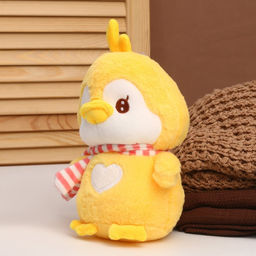 Мягкая игрушка «Пингвин в шарфике», 24 см, жёлтая