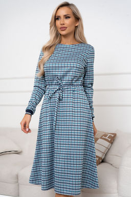 Платье Open Style 6354 зеленый/синий