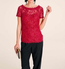 Блузка, красная