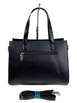 Женская сумка из искусственной кожи и натуральной замши, цвет черный - Greta фото 2