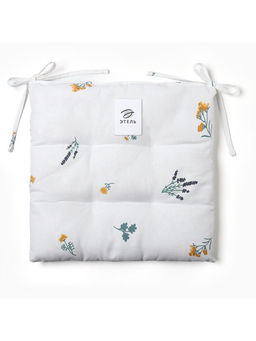 Подушка на стул Этель. Полевые цветочки, 42?42?7 см, белая