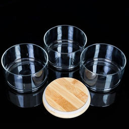 Банка для хранения 3-х ярусная бамбуковая крышка 6 см / LCSC33-6 /уп 40/ - Галеонтрейд фото 2