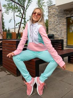 Женский Спортивный костюм Мона Лиза, Ментол-Белый-Розовый от Спортсоло