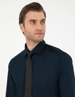 Lacivert Ex. Slim Fit Uzun Kollu Basic G_mlek