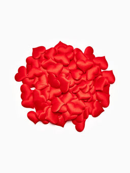 Сердечки декоративные атласные 3.5 см, красные, 100 штук