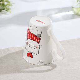 Кружка фарфоровая Доляна Котики, 320 мл, цвет белый  фото 2