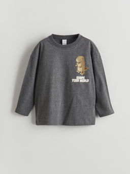 Bisiklet Yaka Bask?l? Erkek ?ocuk Ti??rt