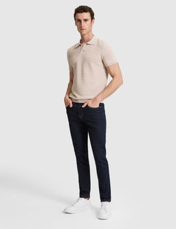 Bej Slim Fit Keten Kar__ml_ Apa_ Yaka Triko Ti__rt