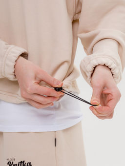 327 Костюм-трансформер с утяжками, молочный - Knitka wear фото 6