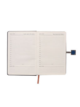 Ежедневник недатированный А5, с хлястиком, 96 листов, в линейку, пвх, черный - Simaland фото 10