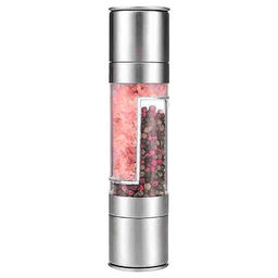 Измельчитель (мельница) для соли и перца из нержавеющей стали и акрила 2в1 д5см, h20,3см, подарочная упаковка (Китай)