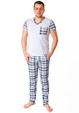 Костюм Бруно брюки клетка синяя - Марлен фото 2